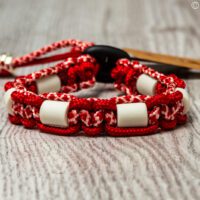 paracord tekenband rood diamant