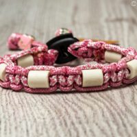 paracord tekenband roze-wit diamant