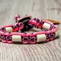 paracord tekenband roze blauw diamant